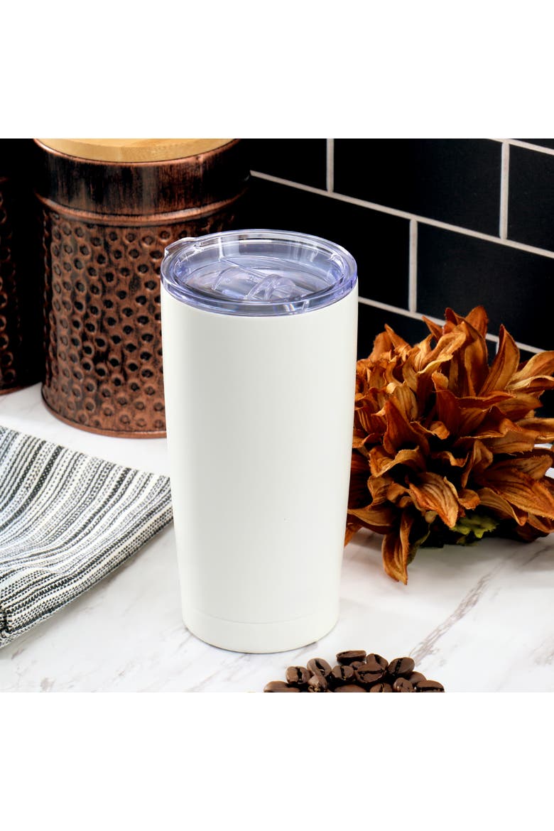 Marina 18oz Stainless Steel Thermal Tumbler with Acrylic Lid, Alternate, color, White