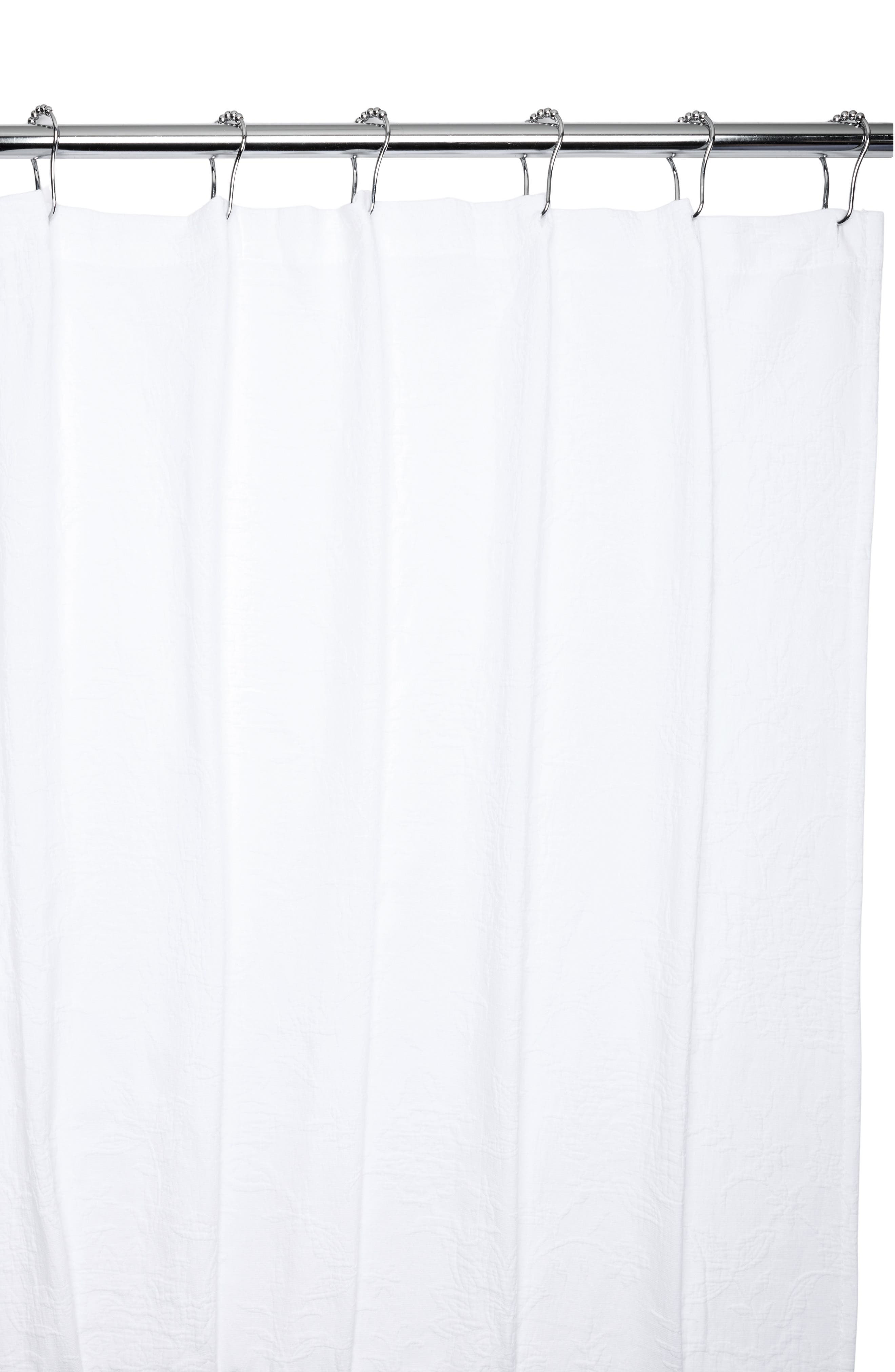 ARTISAN 34 Floral Jacquard Cotton Shower Curtain