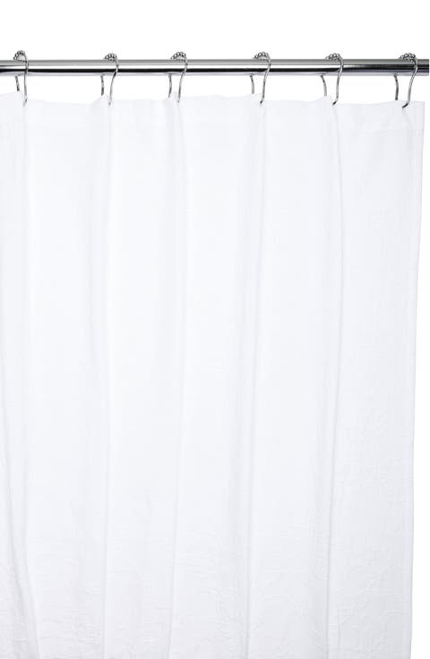 Floral Jacquard Cotton Shower Curtain