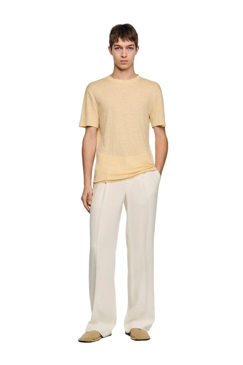 Certified linen T-shirt, Alternate, color, Butter cream