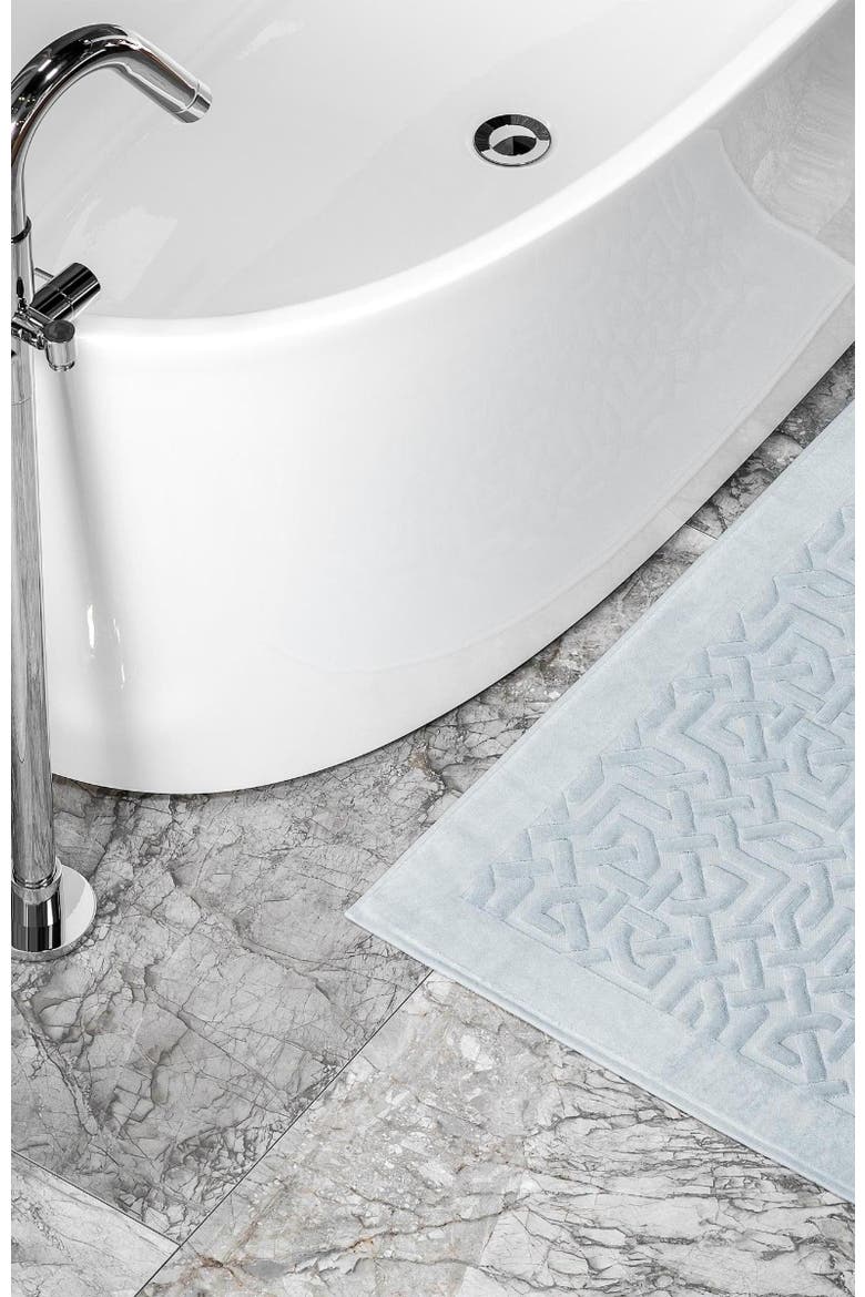 Mira Bath mat, Alternate, color, Blue