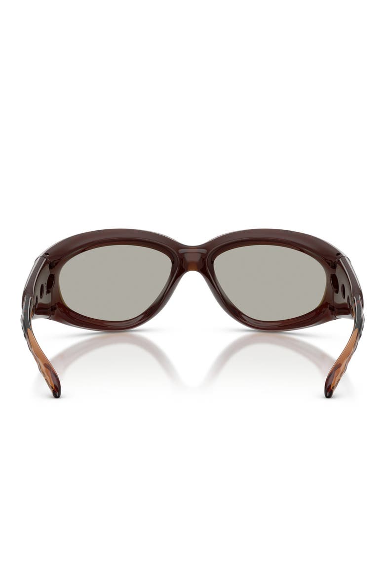 63mm Oversize Mirrored Pillow Sunglasses, Alternate, color, MILKY DARK ORANGE / GREY