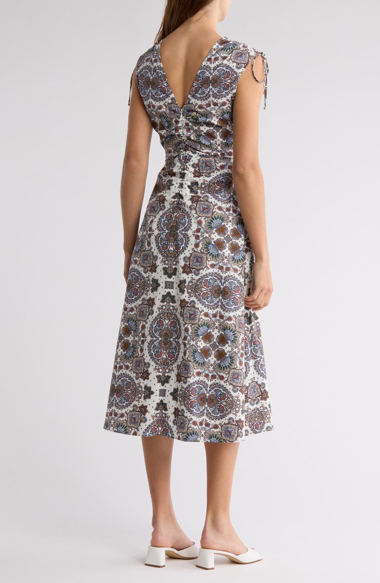 Veronica Beard Zia Sleeveless Stretch Cotton Midi Dress, Alternate, color,