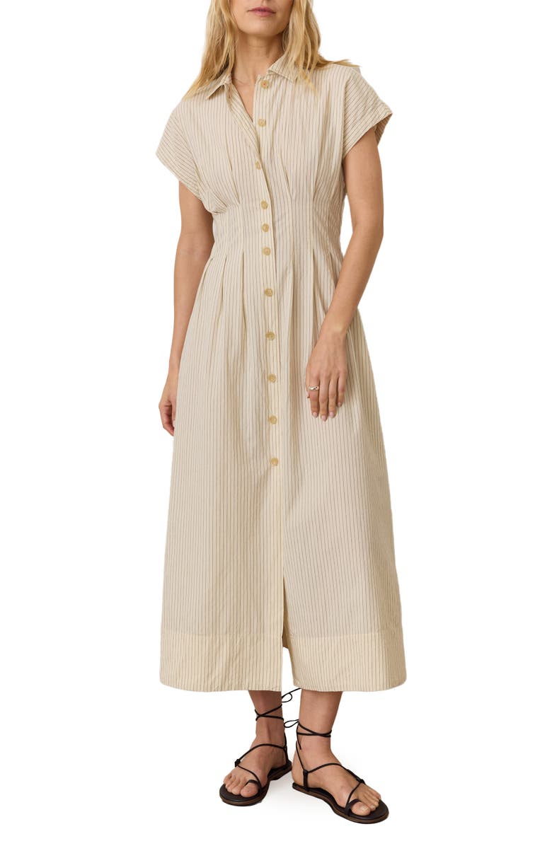 Marine Layer Nova Stripe Pima Cotton Midi Shirtdress, Main, color,