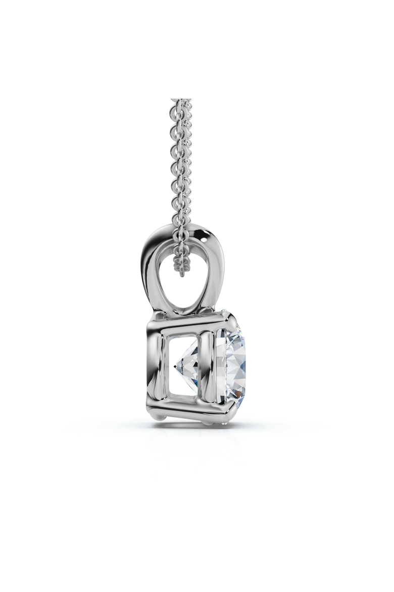 3/4ct Diamond Round Solitaire Pendant 14K Gold Lab Grown, Alternate, color, 14k White Gold