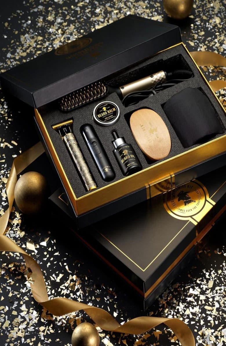 Lovery Men Beard Grooming Kit - 15pc Luxury Beard Care, Alternate, color, Black