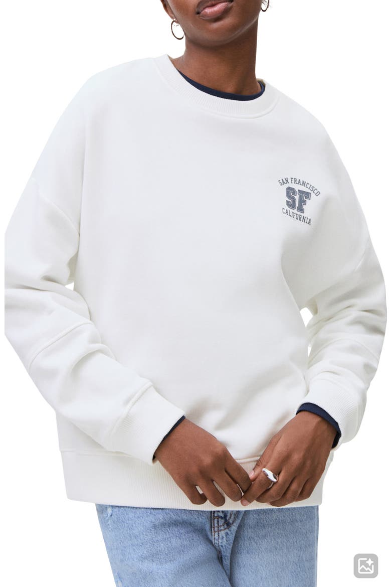 Oversize Graphic Sweatshirt, Main, color, OFF WHITE