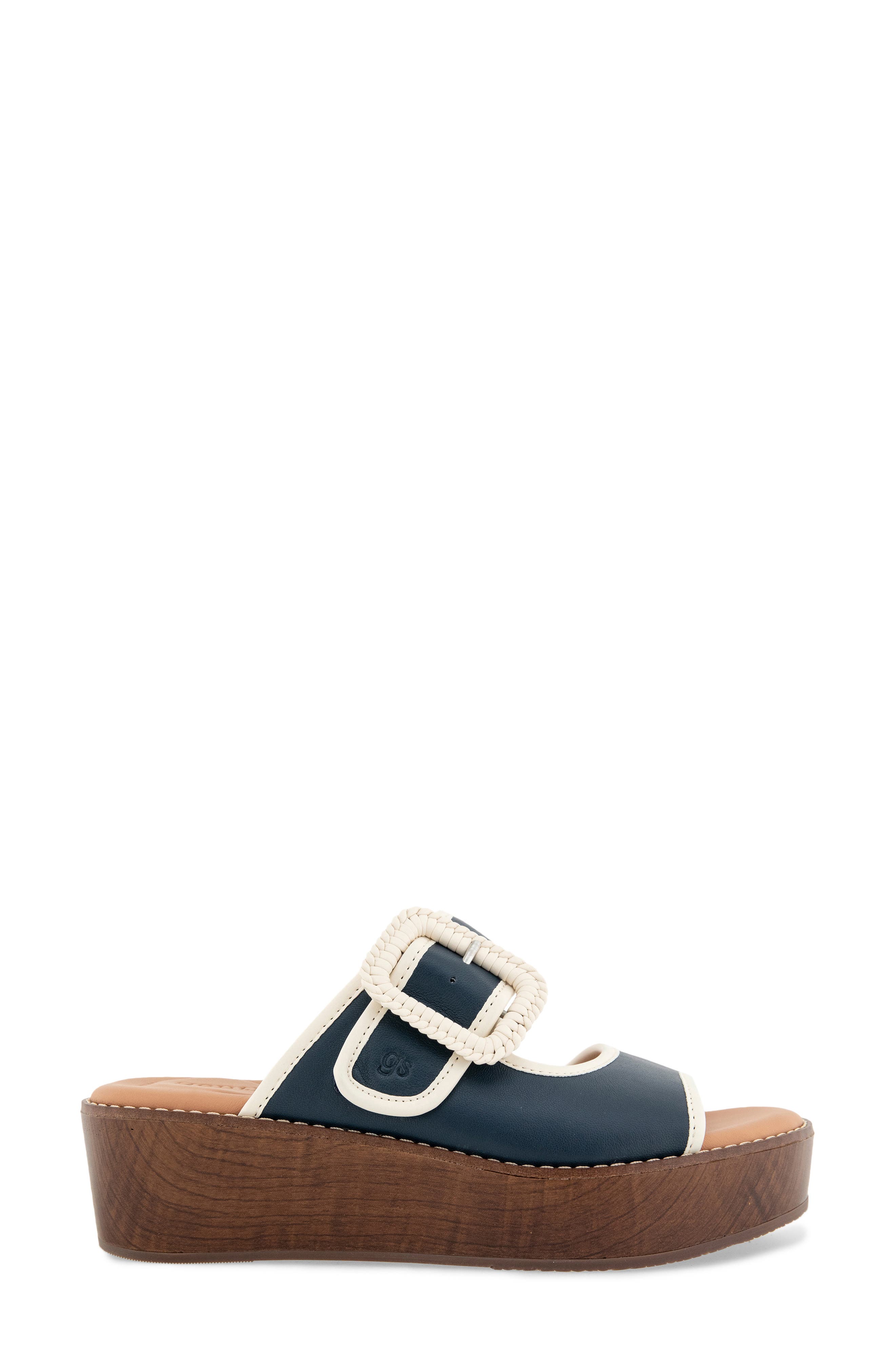 Vadylin Platform Wedge Slide Sandal, Alternate, color, NAVY LEATHER