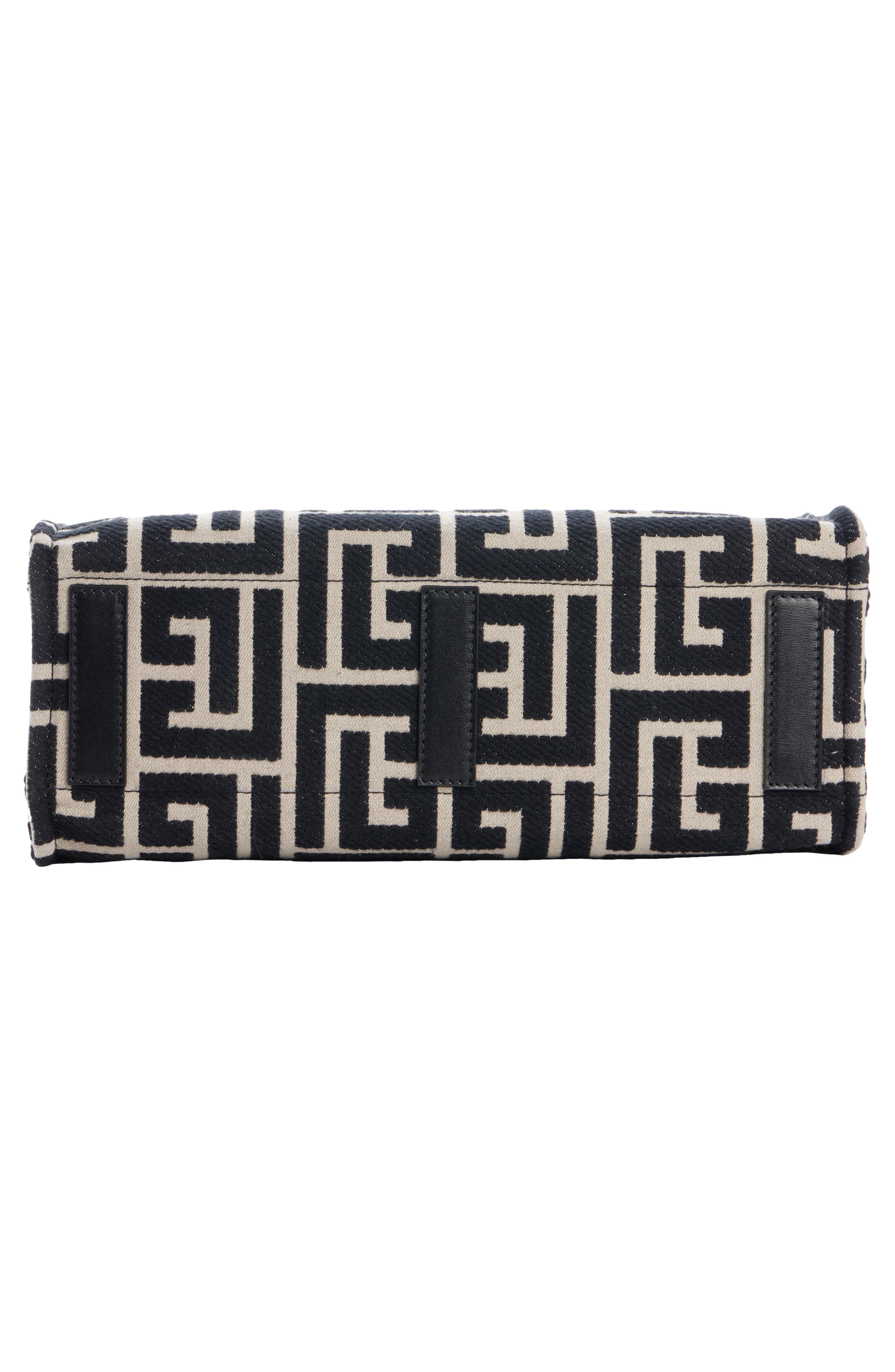 Balmain B-Army 36 Embroidered Canvas Shopper Tote, Alternate, color, 