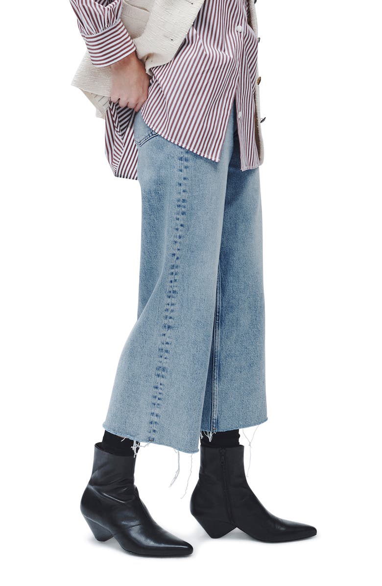 rag & bone Andi Raw Hem High Waist Ankle Wide Leg Jeans, Alternate, color, 