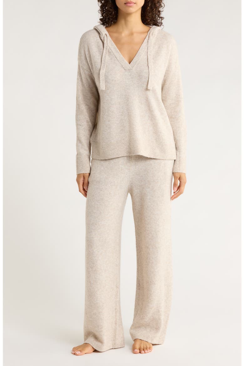 Cozy Hooded Lounge Set, Main, color, BEIGE OATMEAL HEATHER