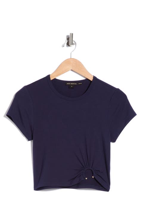 Metal Ring Jersey Crop Top