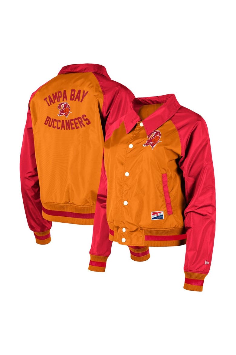 Women's New Era Orange Tampa Bay Buccaneers Coaches Raglan Full-Snap Jacket, Main, color, Orange