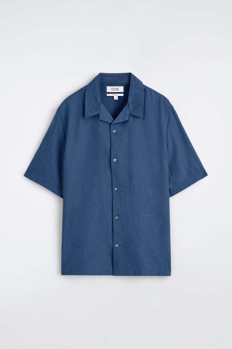 Camp-collar Shirt, Alternate, color, BLUE