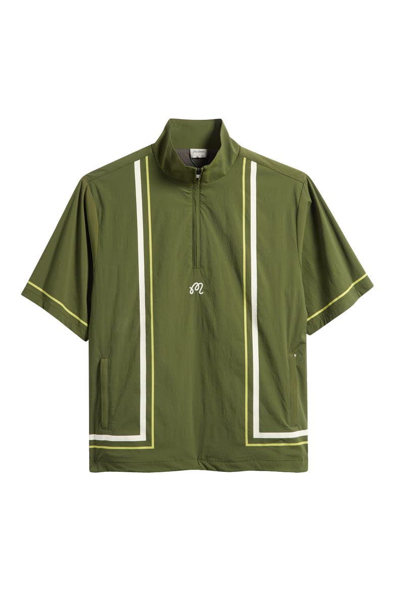 Playa Short Sleeve Half Zip Popover Windshirt, Alternate, color, CHIVE