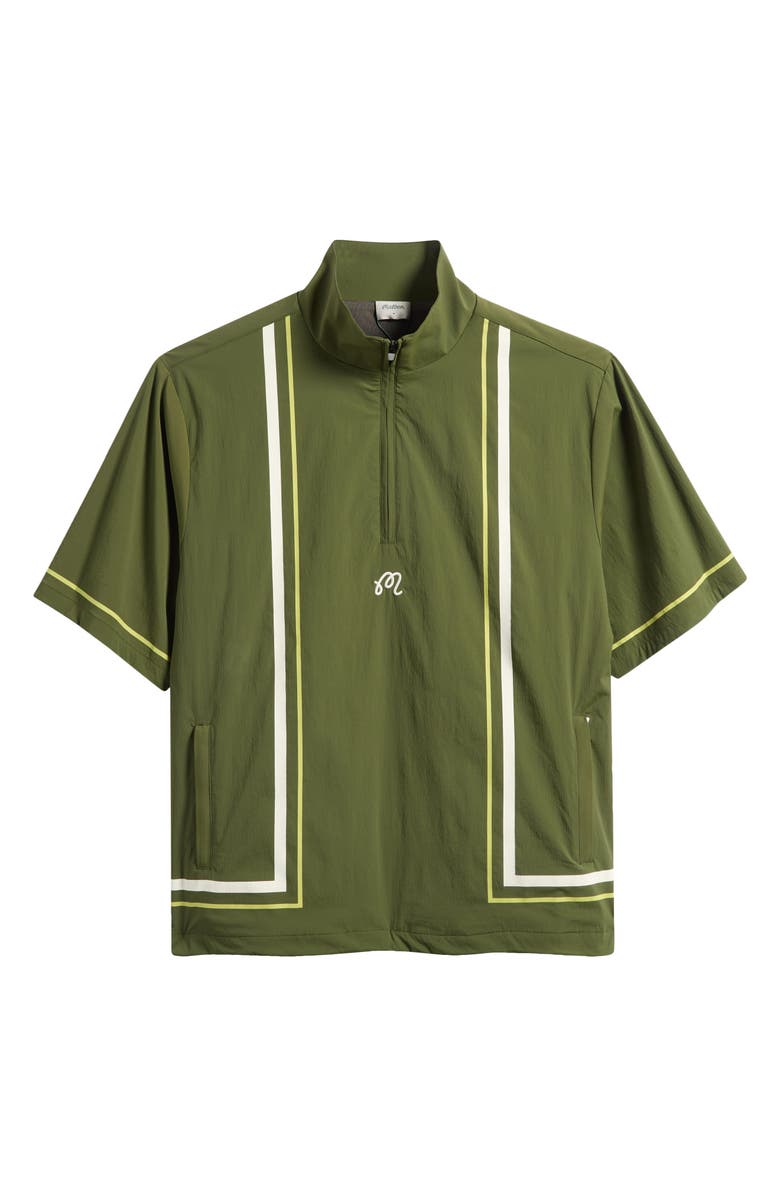 MALBON Playa Short Sleeve Half Zip Windbreaker, Main, color, Chive