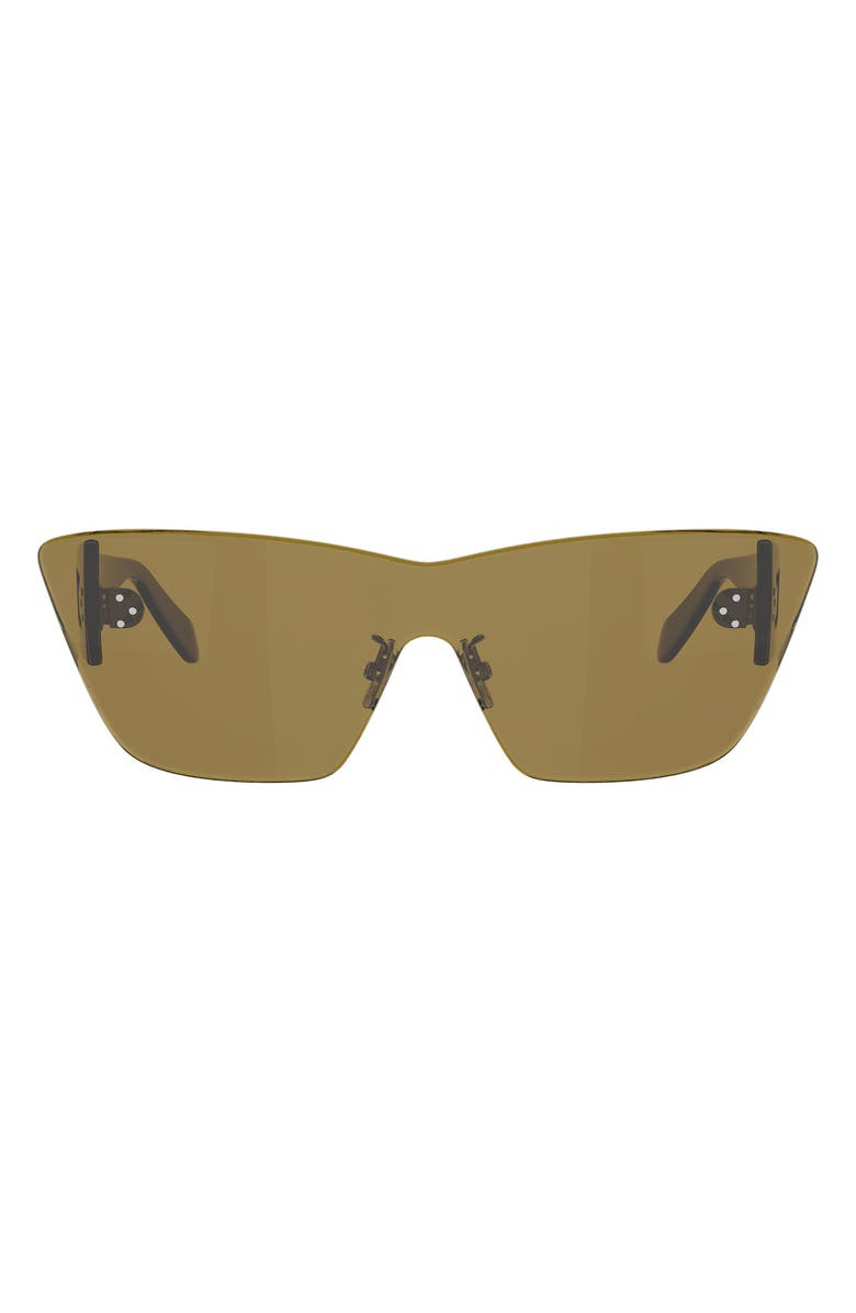 CELINE Sundown Rimless Cat Eye Shield Sunglasses, Main, color, Shiny Beige / Brown