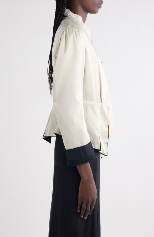 Chloé Silk Satin Peplum Jacket In Neutral