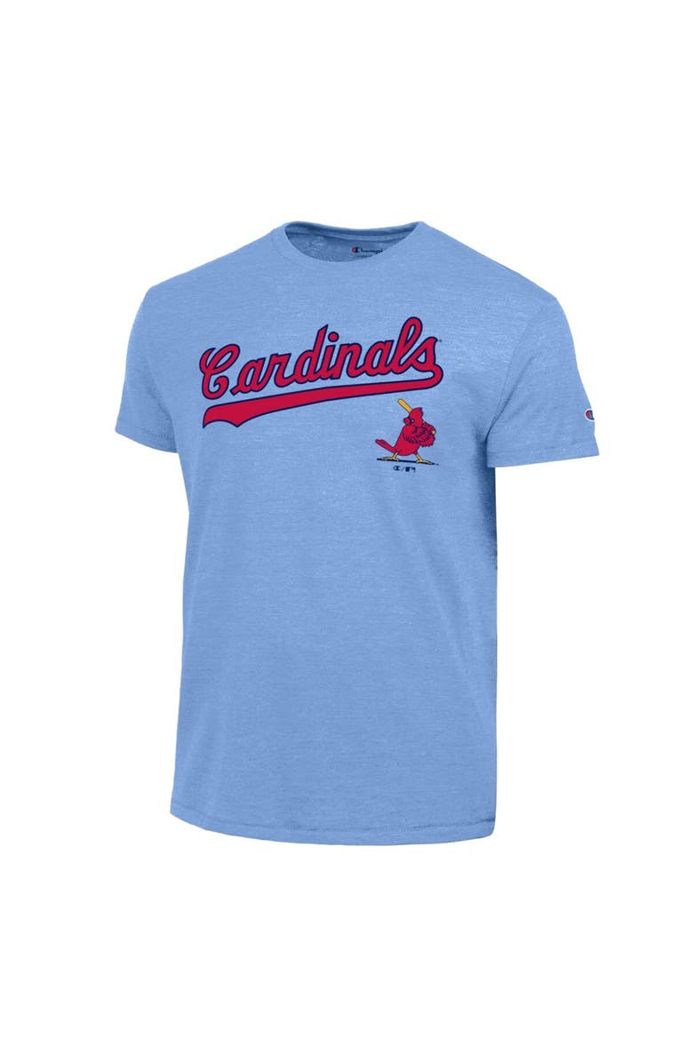 Champion Men's Champion Light Blue St. Louis Cardinals Cooperstown Wordmark Lockup Tri-Blend T-Shirt, Alternate, color, Light Blue