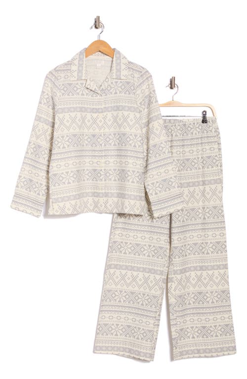 Nordstrom Rack Dreamy Tree Print Flannel Long Sleeve Pajamas In Gray