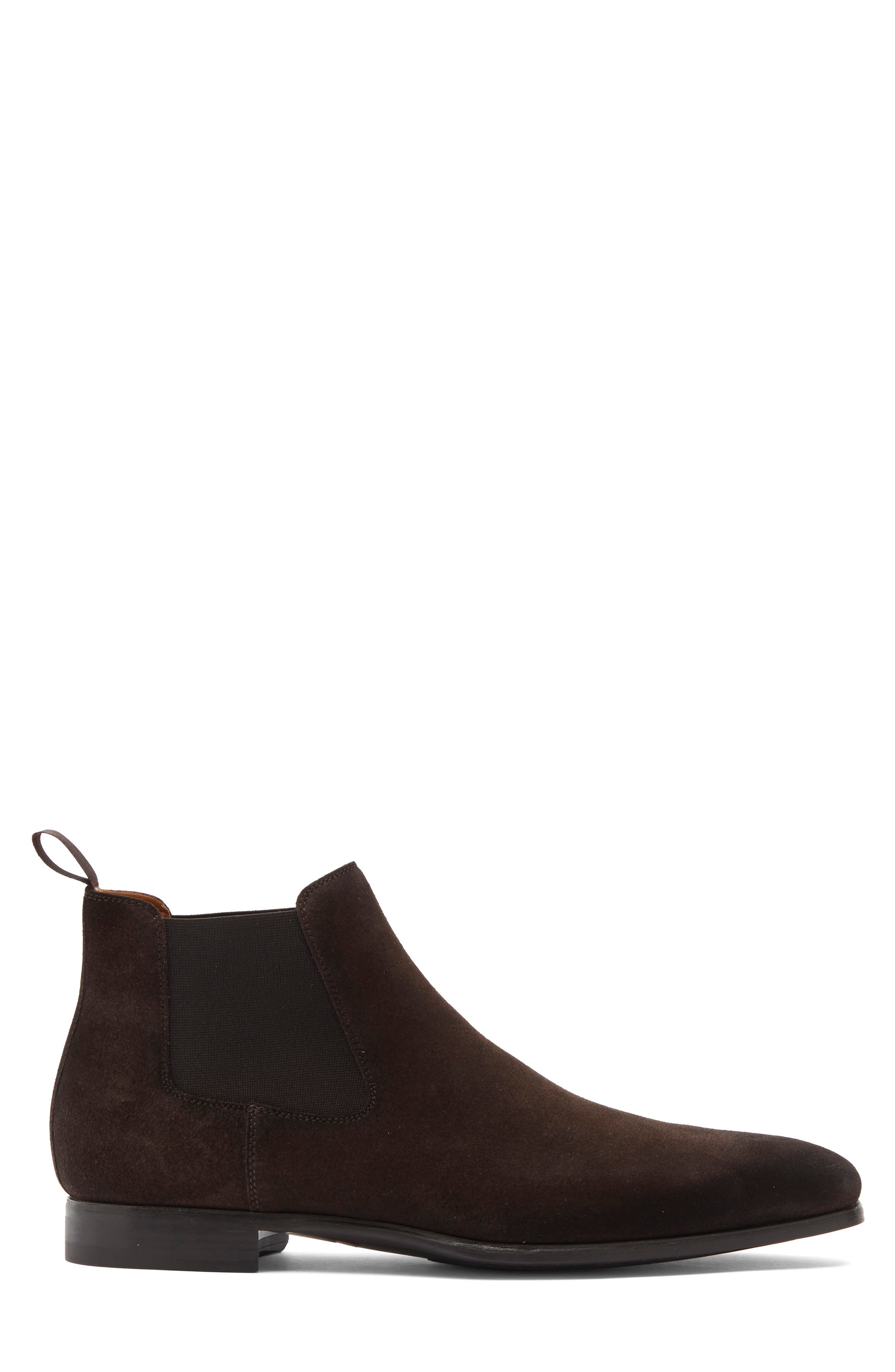 Magnanni Shaw Suede Chelsea Boot, Alternate, color, Brown