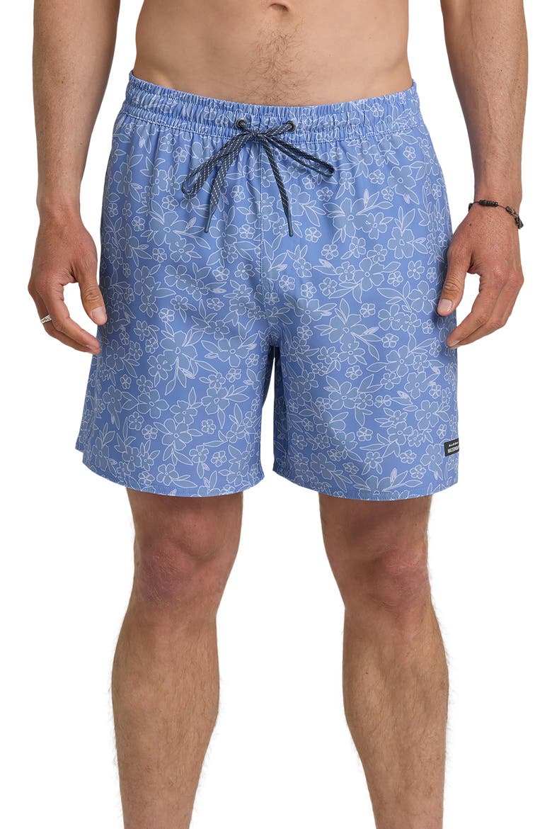 Mix Pack Volley Floral 17" Swim Trunks, Main, color, BLUE SHADOW