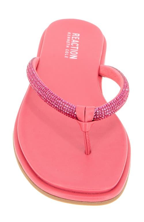Reaction Kenneth Cole Wynwood Crystal Strap Flip Flop In Geranium