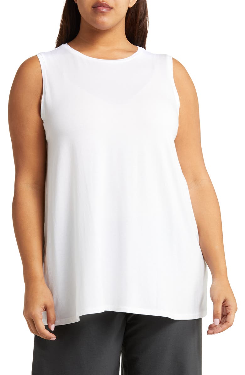 Eileen Fisher Jersey Long Shell, Main, color, White