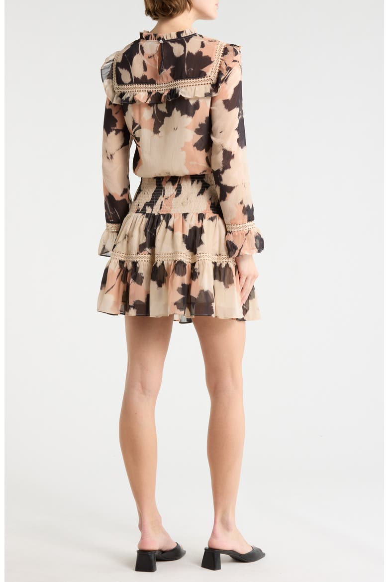 Valeria Long Sleeve Minidress, Alternate, color, BLURRED FLORALS