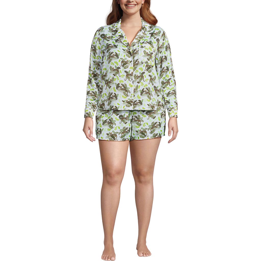 LANDS' END LANDS' END PLUS SIZE MATTE SATIN 2 PIECE PAJAMA SET