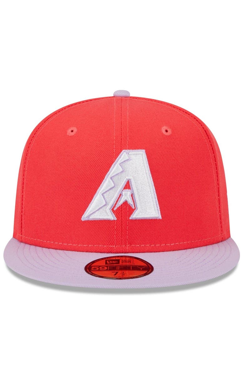 New Era Men's New Era Red/Lavender Arizona Diamondbacks Spring Color Two-Tone 59FIFTY Fitted Hat, Alternate, color,