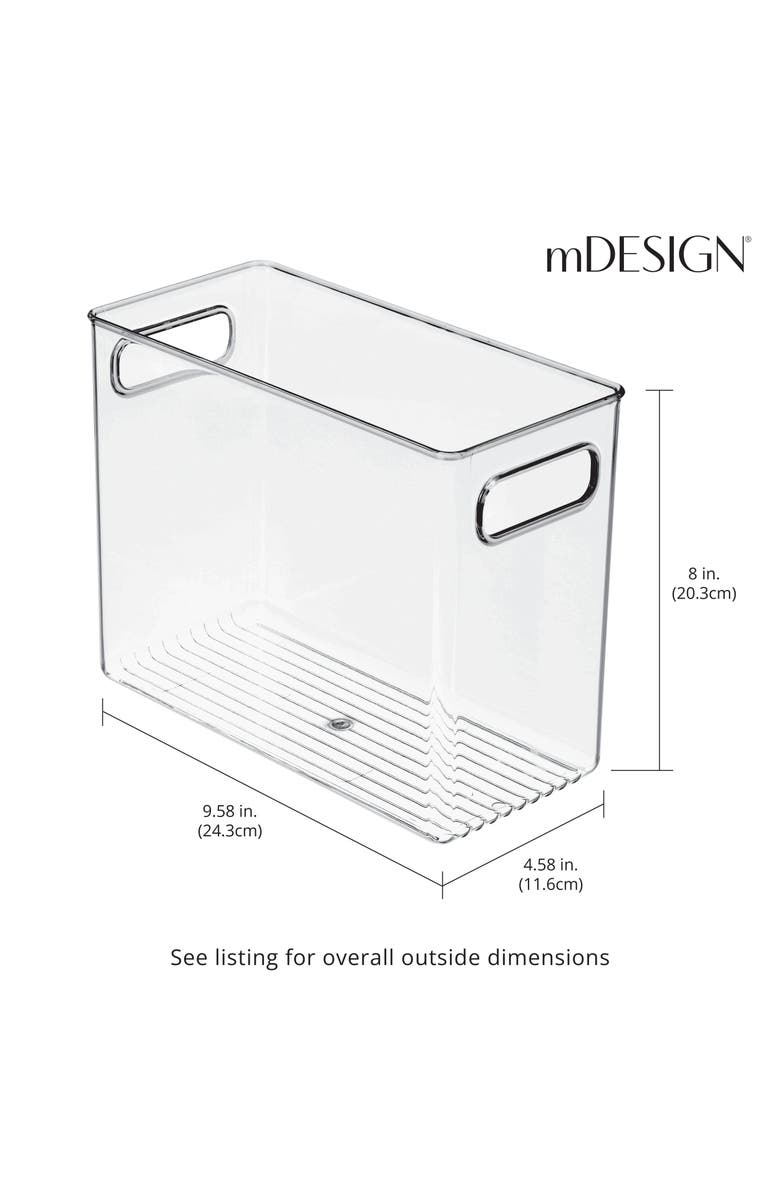 mDesign Tall Plastic Kitchen Storage Organizer Bin with Handles , 8 Pack, Alternate, color, 