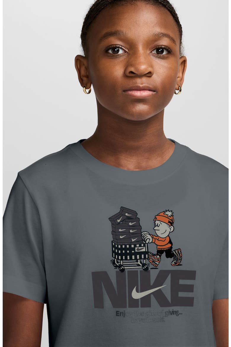 Kids' Sportswear Cotton Graphic T-Shirt, Alternate, color, SMOKE GREY