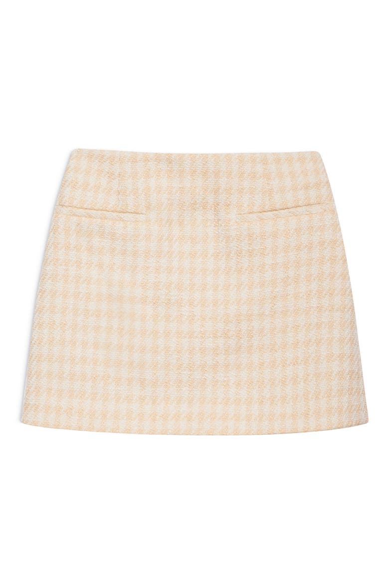 Vanessa Houndstooth Miniskirt, Alternate, color, CREAM AND PEACH HOUNDSTOOTH