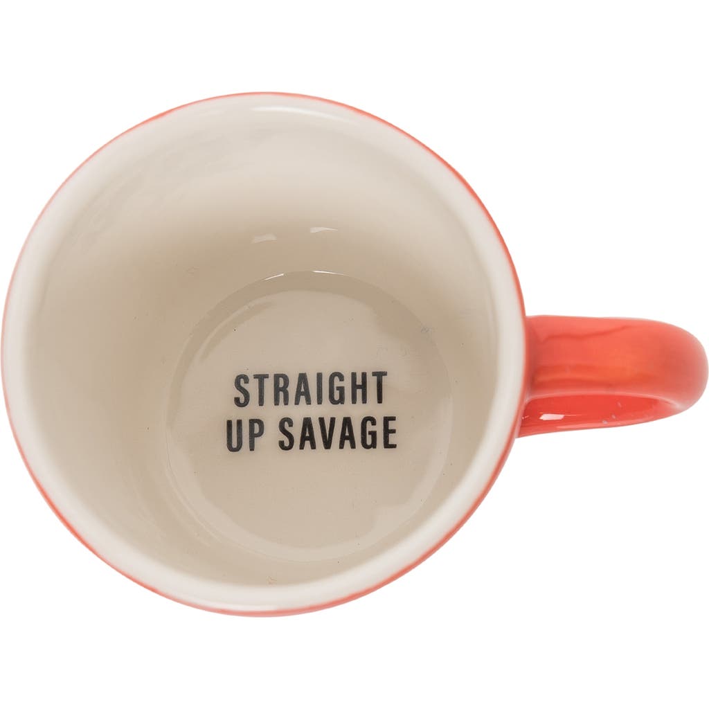 Totalee Gift Straight Up Savage Friendly Reminder Mug Ceramic 9.5 oz In Orange