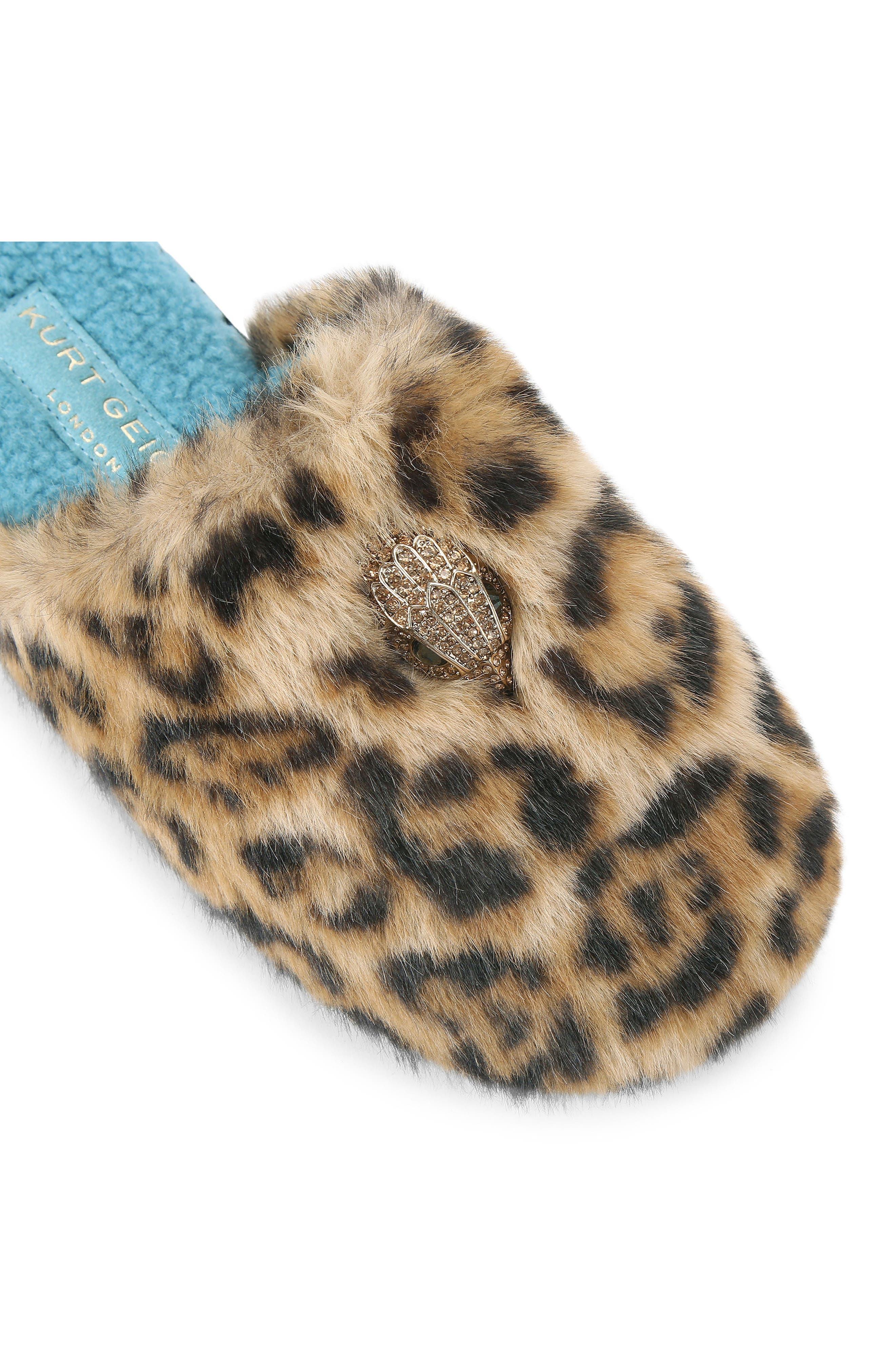 Kurt Geiger London Kensington Faux Shearling Slipper, Alternate, color, Brown Leopard