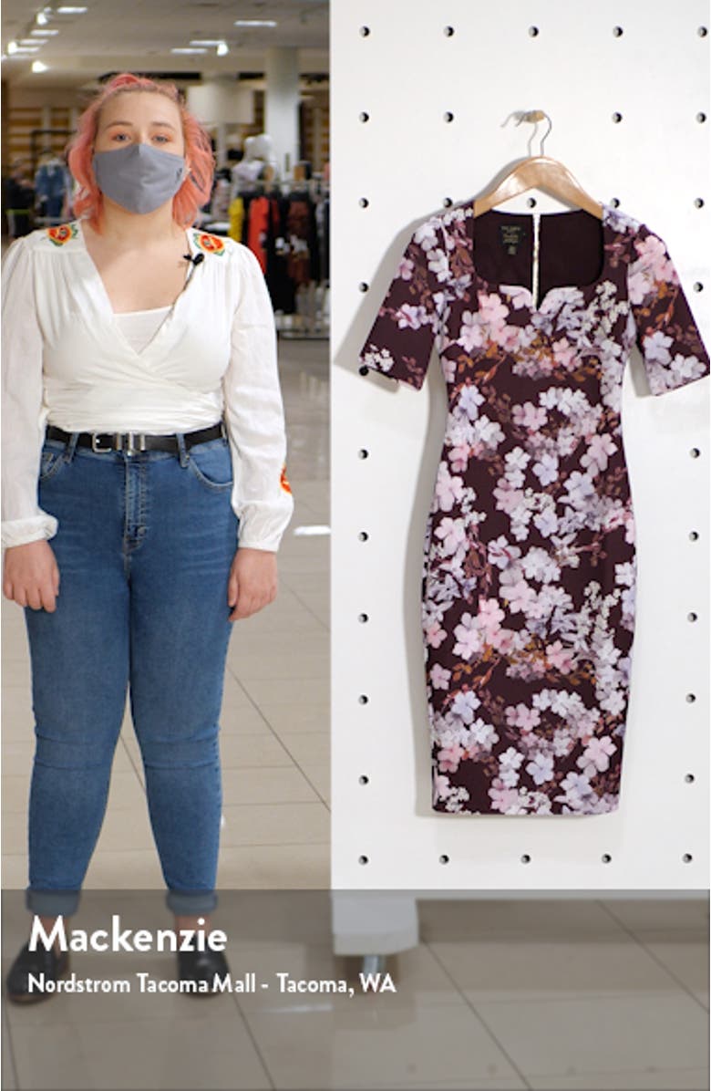 Heike Pergola Floral Print Body-Con Dress, sales video thumbnail