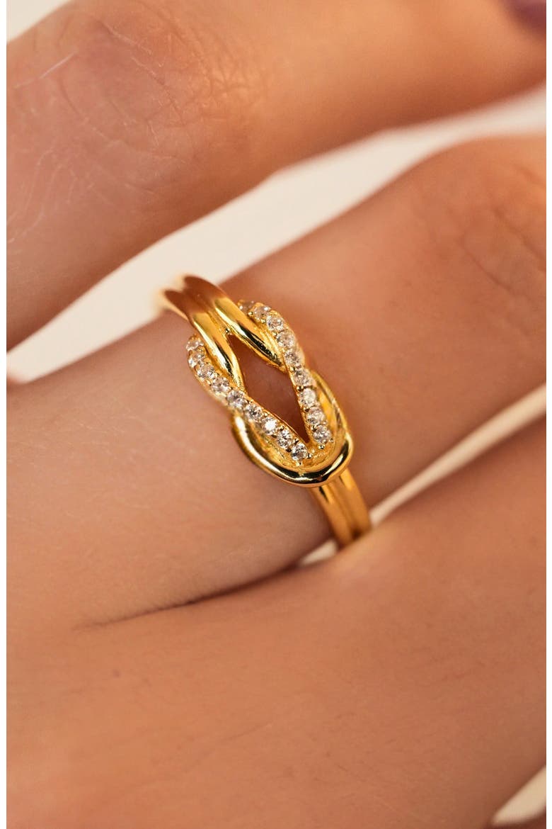 Love Knot Pavé Ring, Alternate, color, GOLD
