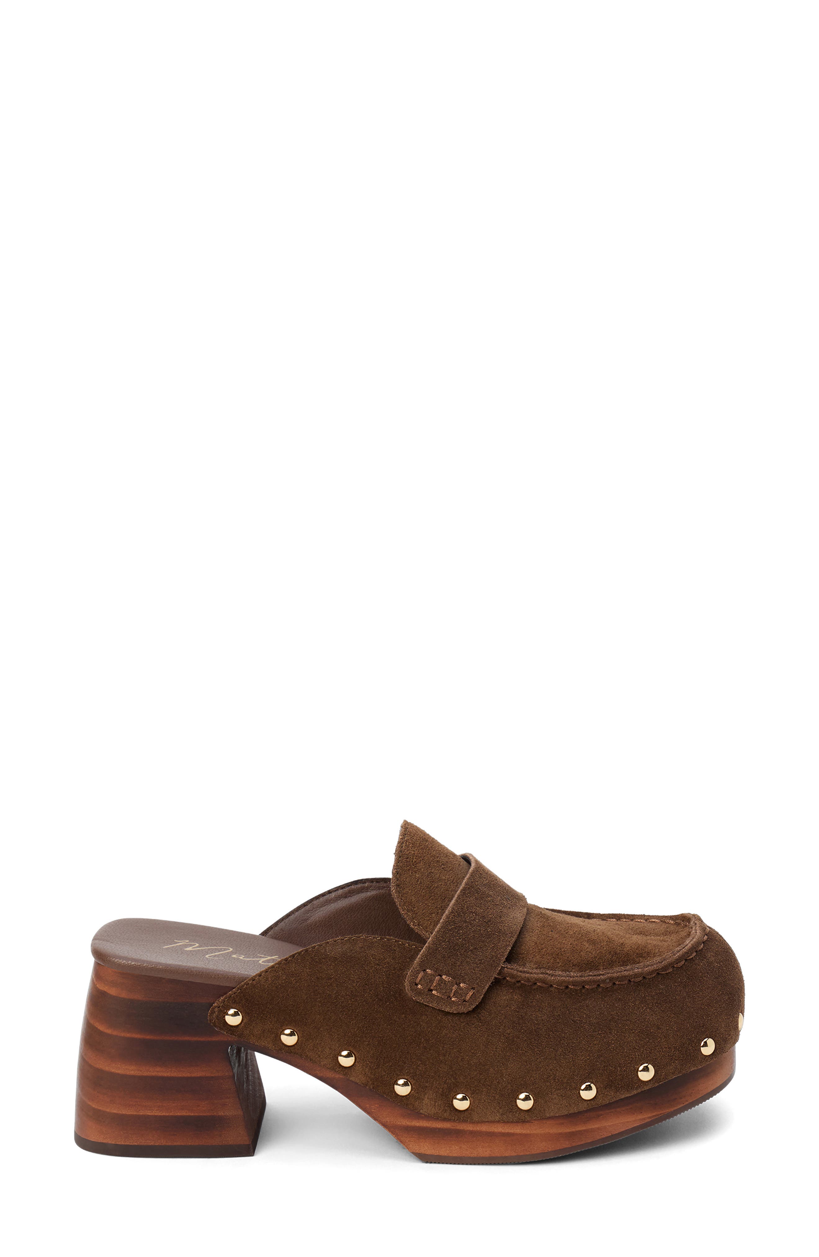 Reyes Leather Clog, Alternate, color, BROWN