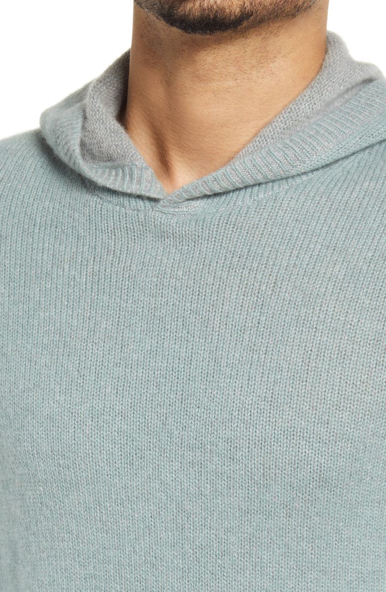 Vince Cashmere Sweater Hoodie, Alternate, color, Sagebrush/ H Grey