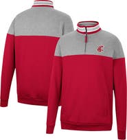 COLOSSEUM Men's Colosseum Heathered Gray/Cardinal Washington State Cougars Be the Ball Quarter-Zip Top