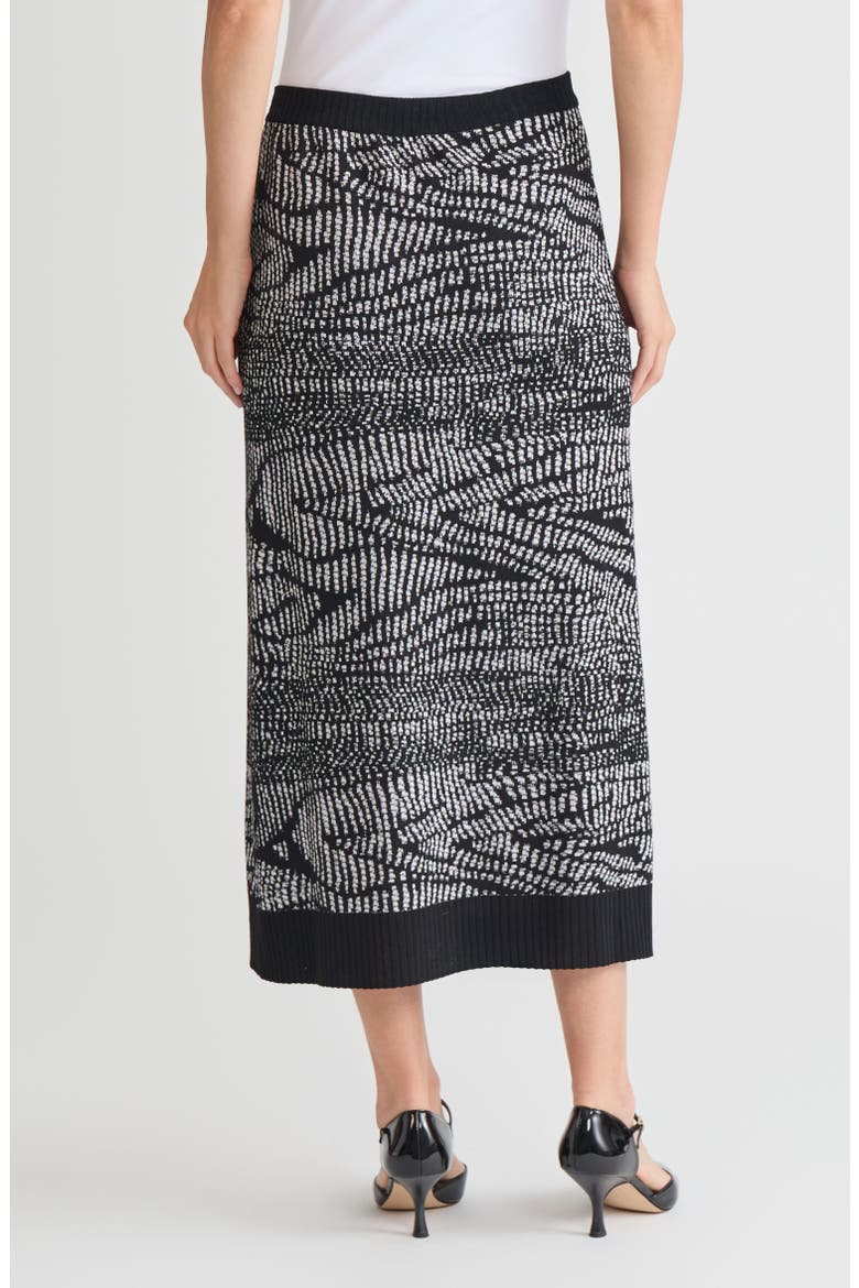 Abstract Animal Print Soft Knit Straight Skirt, Alternate, color, Black/White