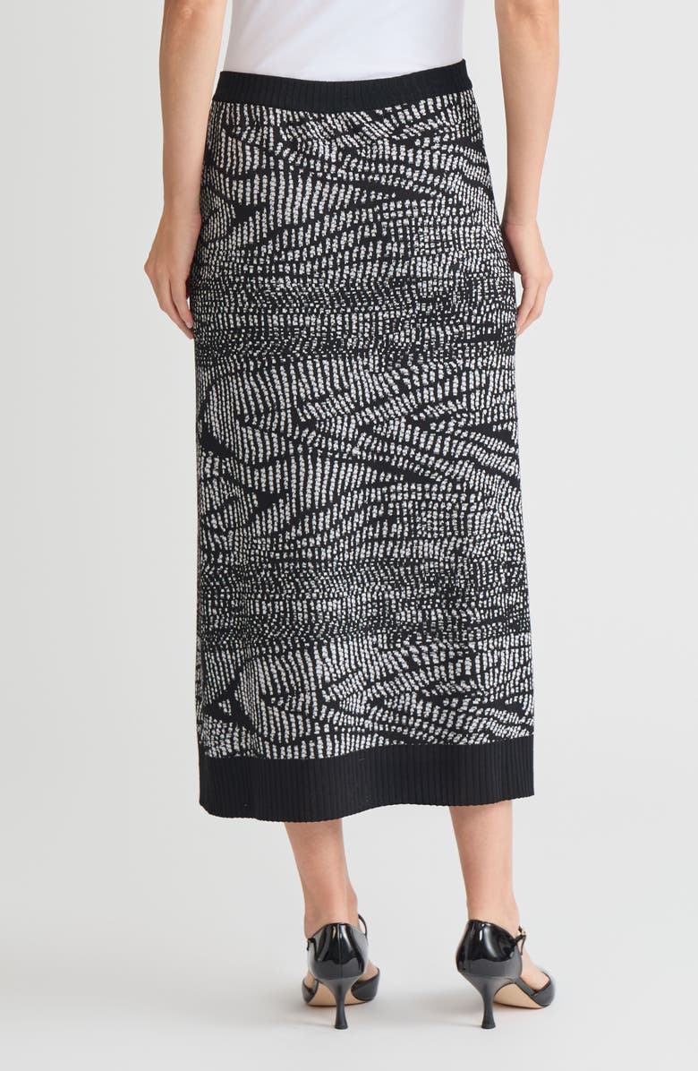 Misook Abstract Animal Print Soft Knit Straight Skirt, Alternate, color, Black/White