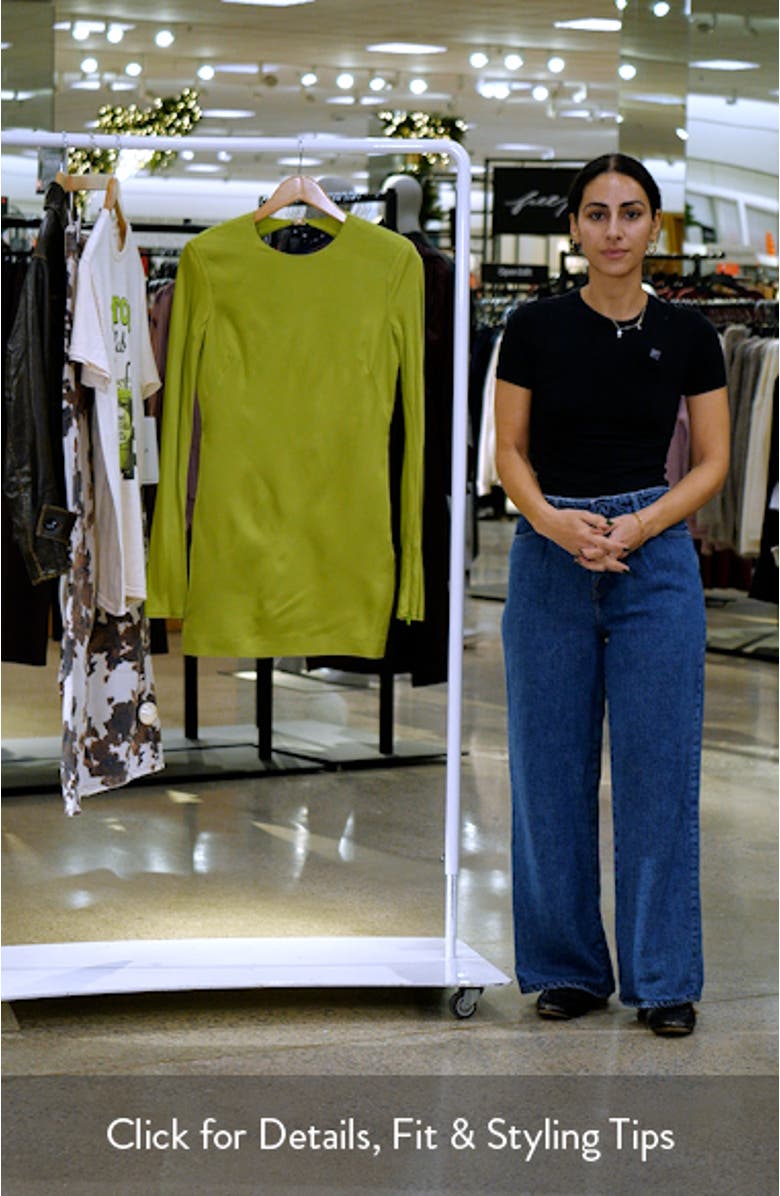 Open Back Long Sleeve Satin Minidress, sales video thumbnail