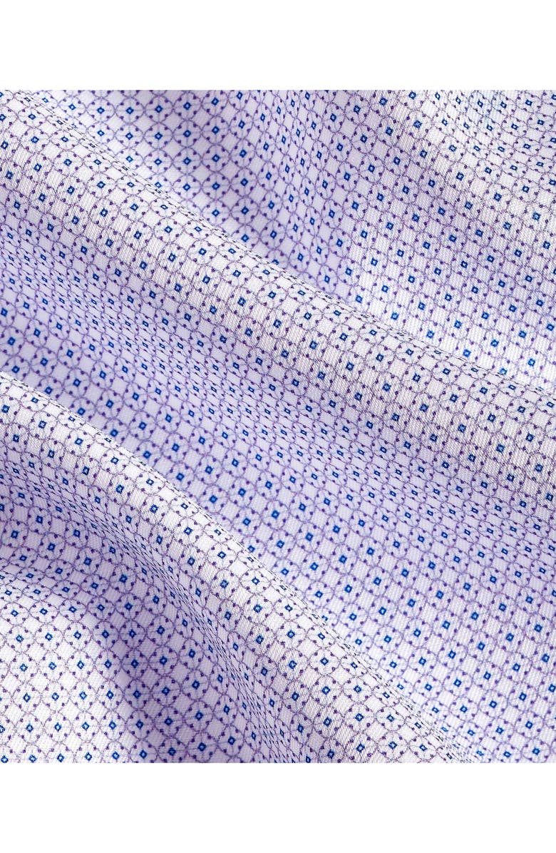 David Donahue Regular Fit Geometric Cotton Dress Shirt, Alternate, color, White/Lilac