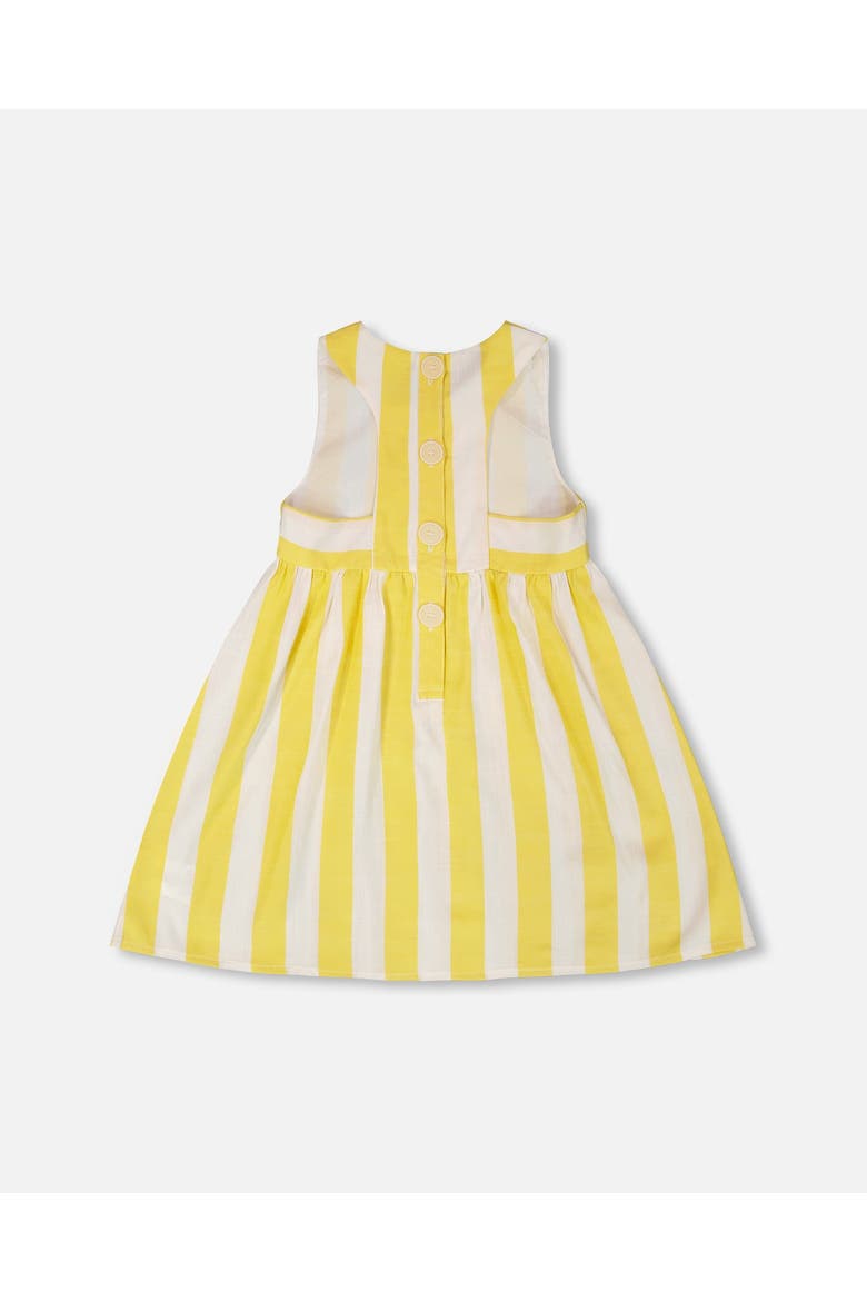 Sleeveless Striped Flared Dress, Alternate, color, White and Yellow Stripes