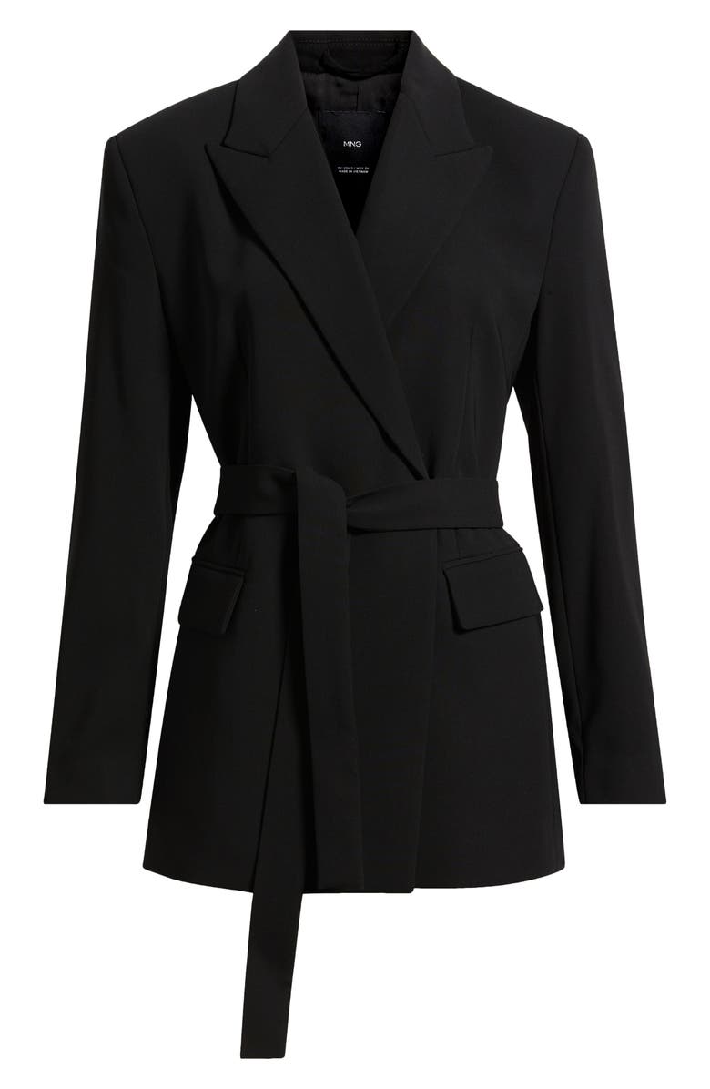 MANGO Tie Blazer, Main, color, Black