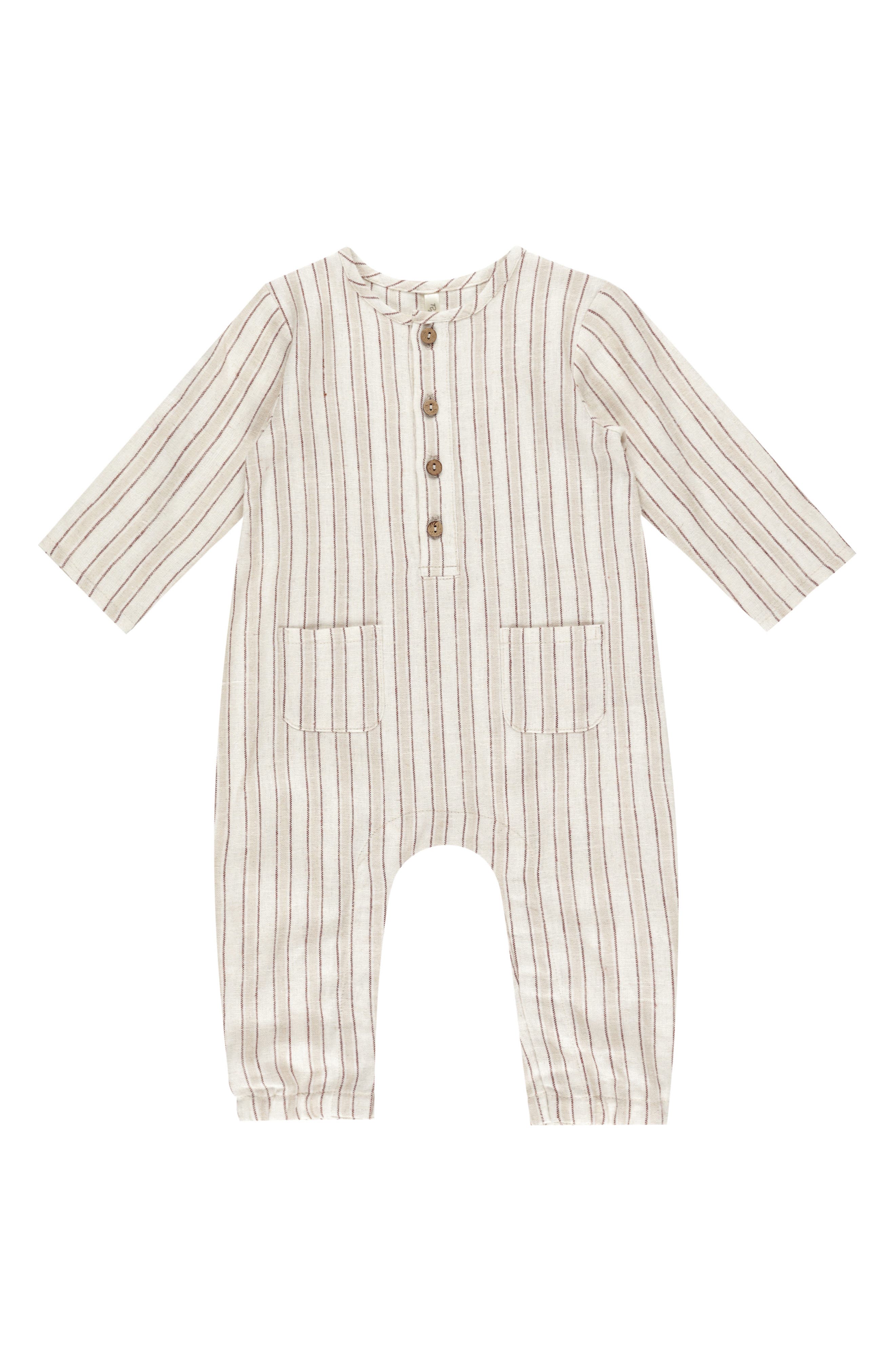 Rylee + Cru Kids' Long Sleeve Linen Blend Romper