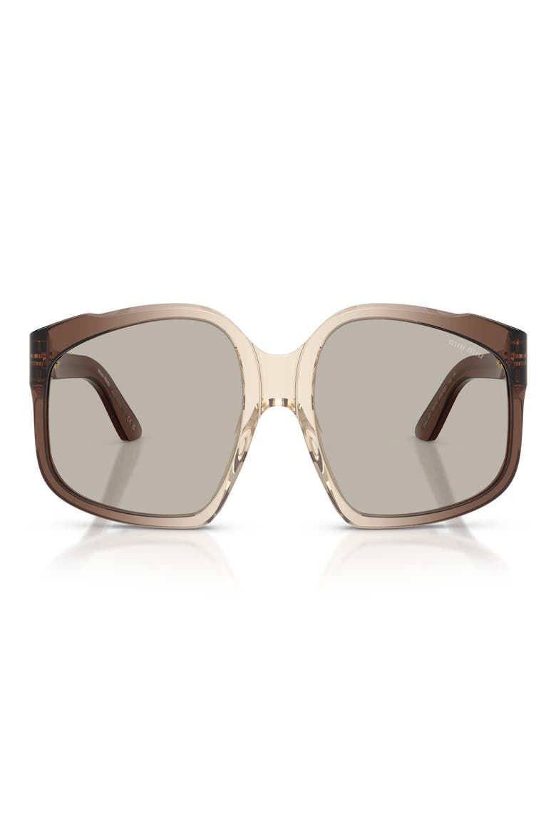 59mm Polarized Irregular Sunglasses, Main, color, BROWN GRADIENT / LIGHT BROWN