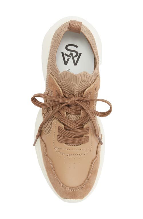 Stuart Weitzman 5050 Knit Sneaker In Brown